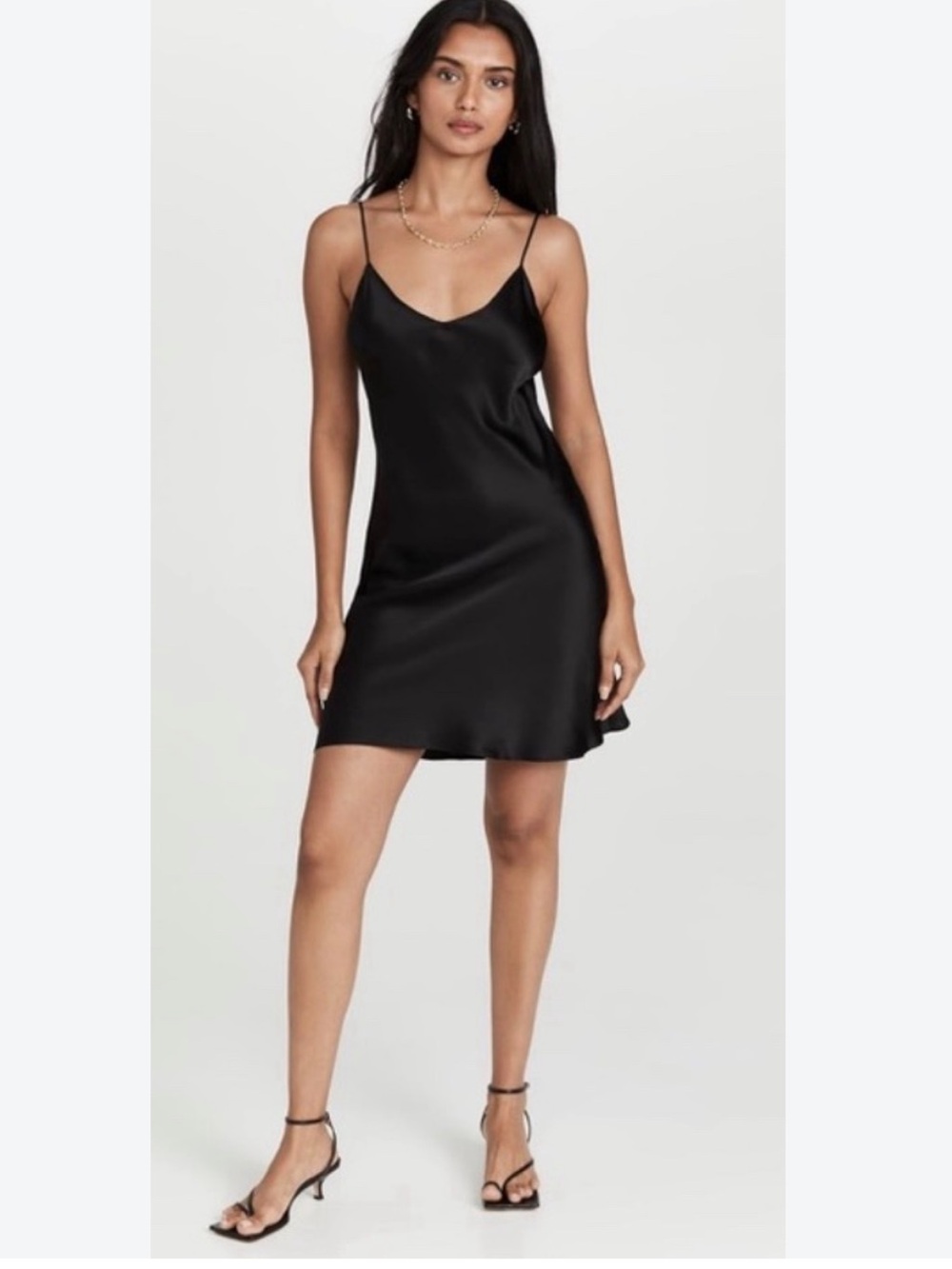 DANNIJO 100% Silk Mini Slip Dress in Black Size S